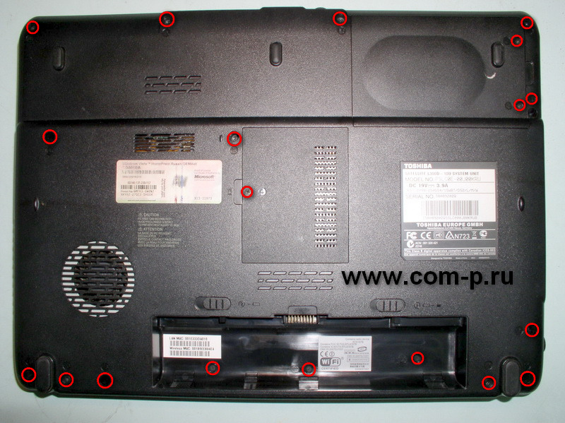 Разборка ноутбука Toshiba Satellite L300D